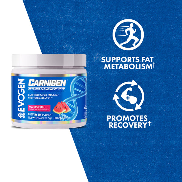 Evogen |  Carnigen | L-Carnitine blend Powder | Watermelon Flavor | Product Callouts