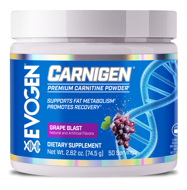 Evogen |  Carnigen | L-Carnitine blend Powder | Grape Blast Flavor | Front Image Bottle