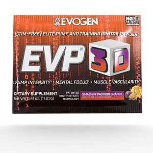 Evogen | EVP-3D Travel Packet | Non-Stimulant Pre-Workout Powder | Smashin' Passion Orange Flavor | Front Image Packet