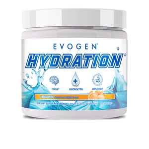 Evogen | Hydration | Full Spectrum Electrolyte Powder | New Product | Tangerine Flavor | Front Image bottle