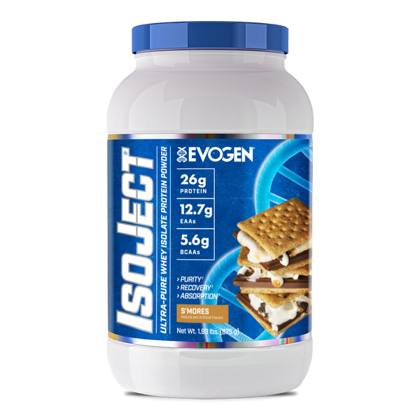 Evogen | IsoJect | Whey Isolate Protein Powder| S'mores Flavor | Front Image Bottle