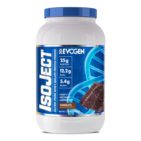 Evogen | IsoJect | Whey Isolate Protein Powder| Chocolate Flavor | 25 serve | Front Image Bottle