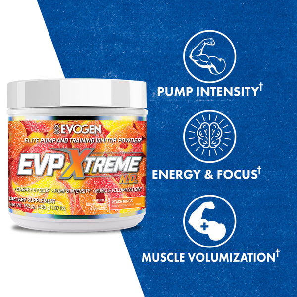Evogen | EVP Xtreme N.O. | Pre-Workout Powder | Stimulant | Arginine Nitrate | Peach Rings Flavor | Product Call Outs