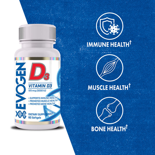 Evogen | Vitamin D3| 60 softgels | Product Call Outs